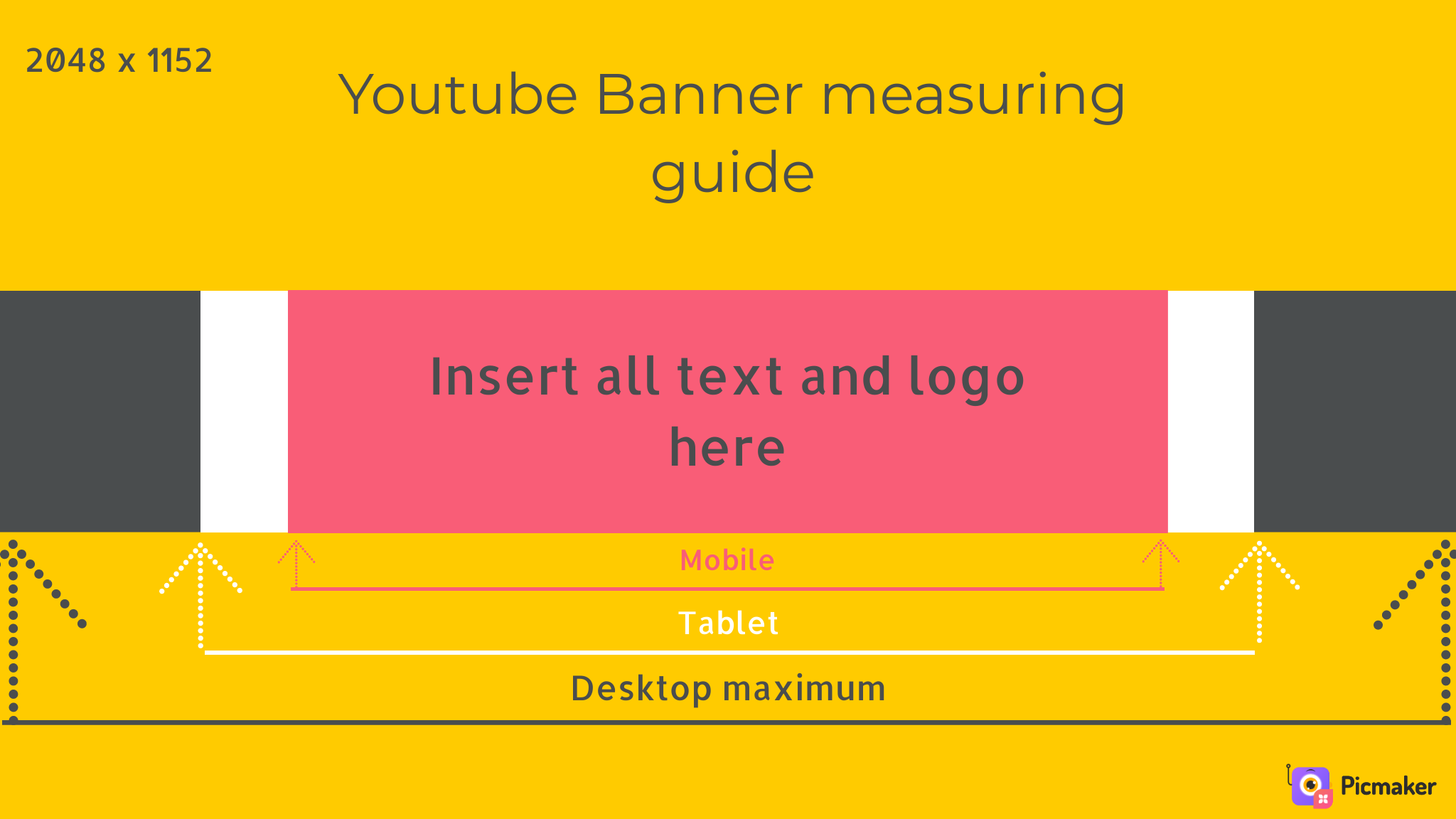 How To Design A Youtube Banner Of 48x1152 Pixels Picmaker