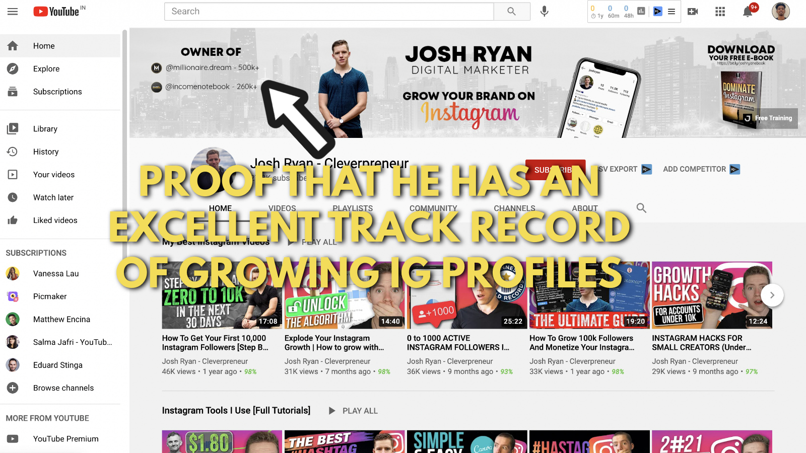 Josh Ryan's YouTube channel art example 2