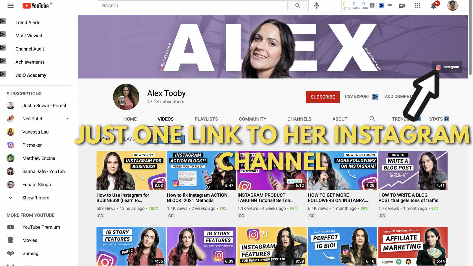 Screenshot of Alex toby's Youtube banner example 5