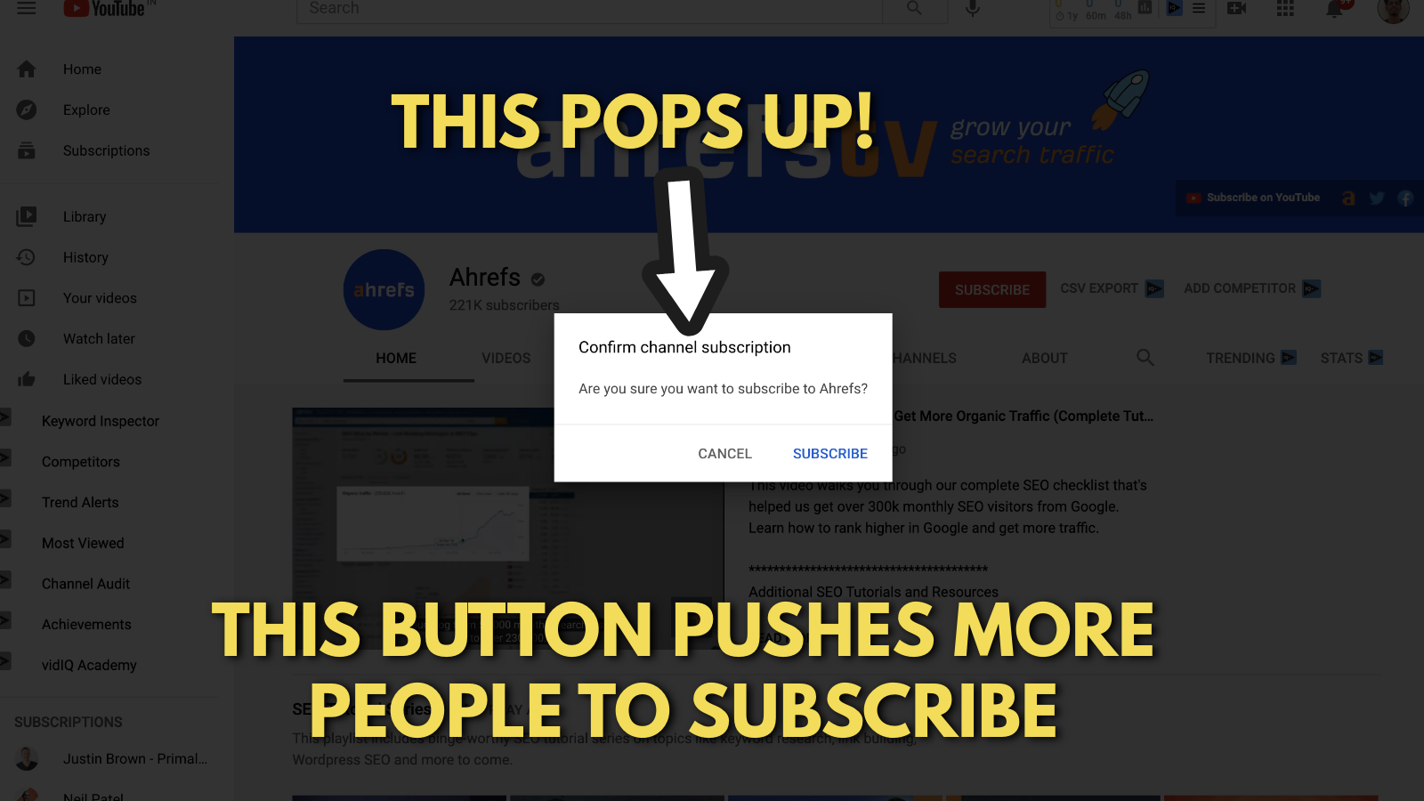 Screenshot of Ahrefs's youtube banner example 8