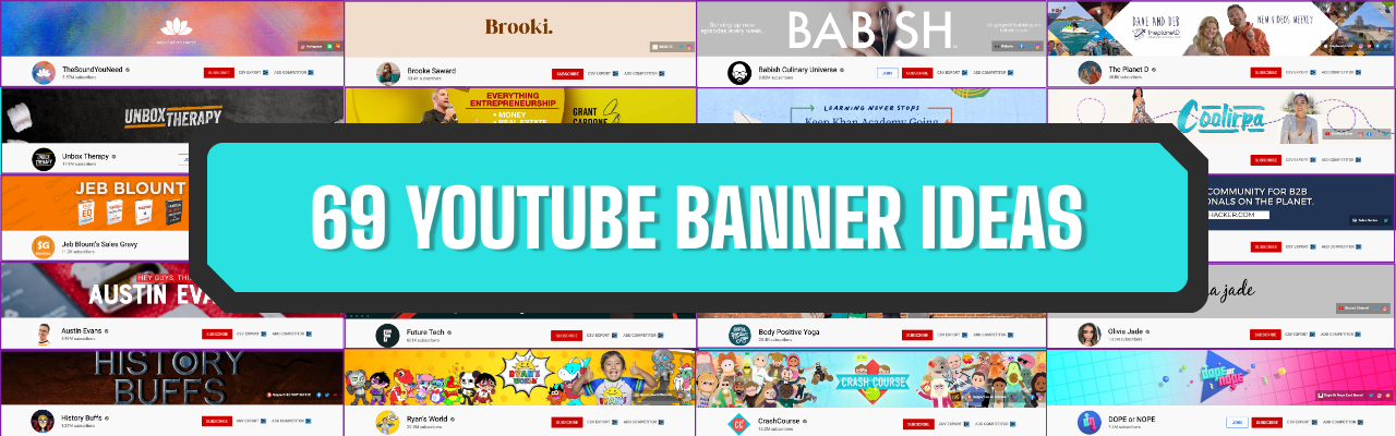 69 YouTube banner ideas