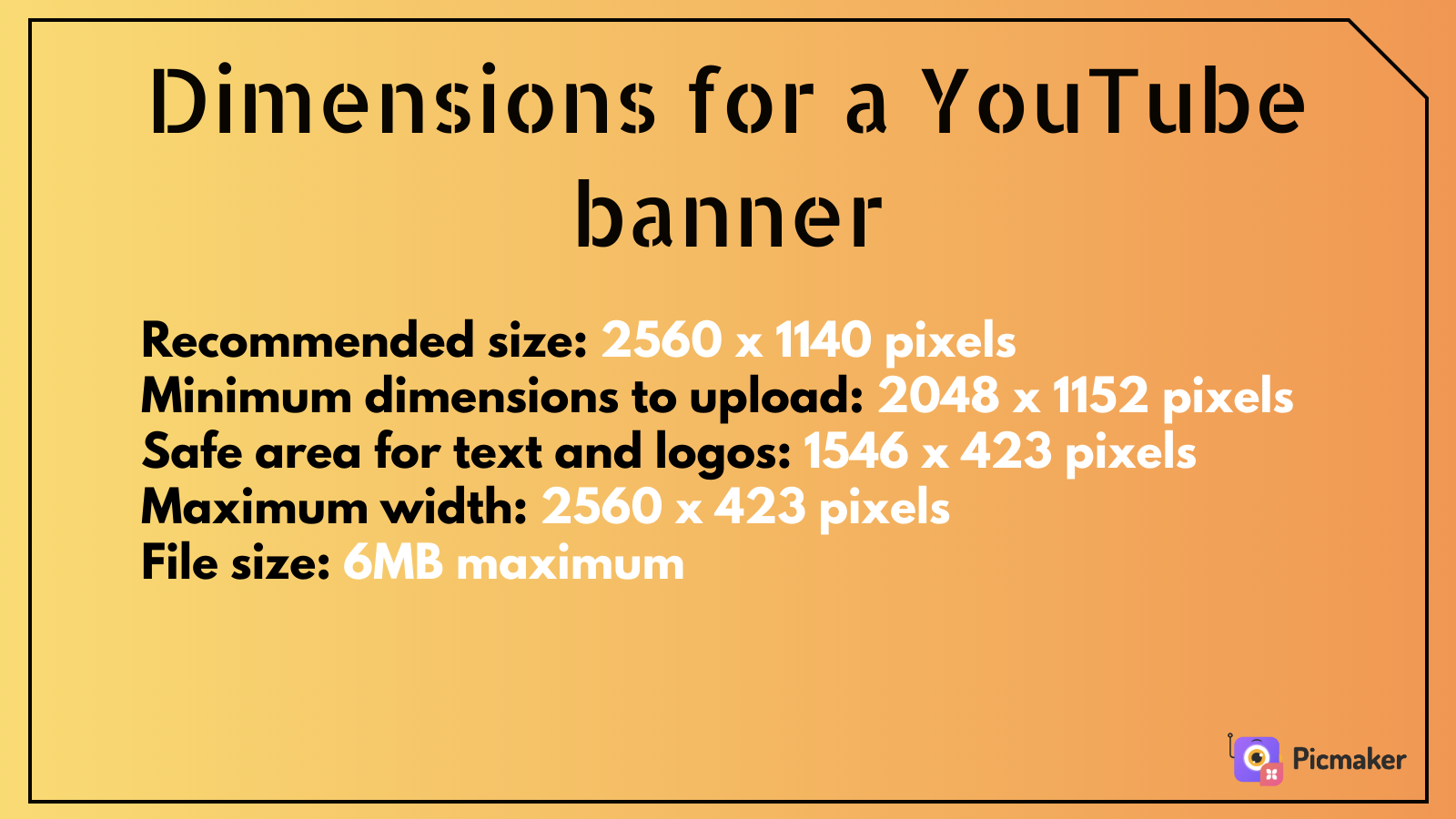 Average size of a YouTube banner - Picmaker