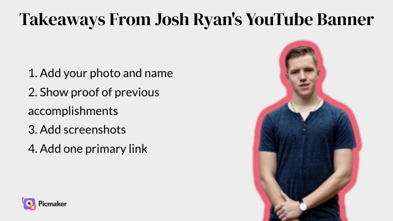 Josh Ryan's YouTube channel art example