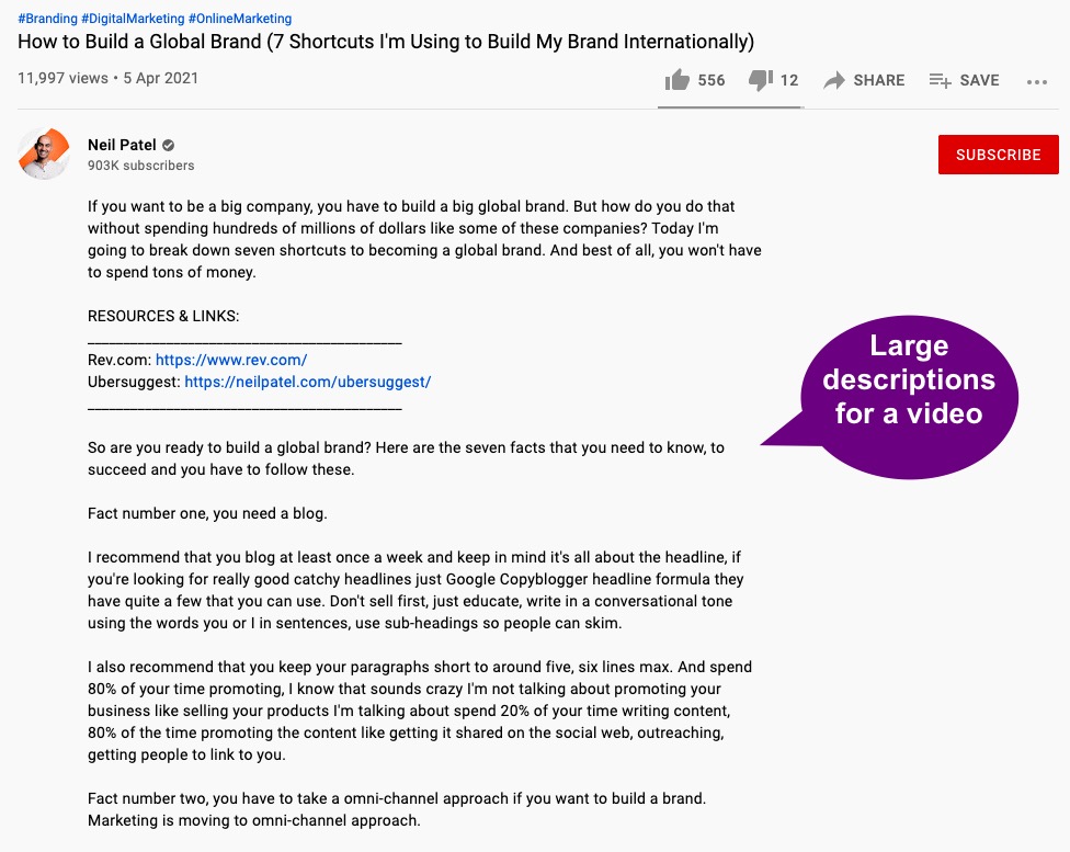 YouTube description - YouTube marketing tips