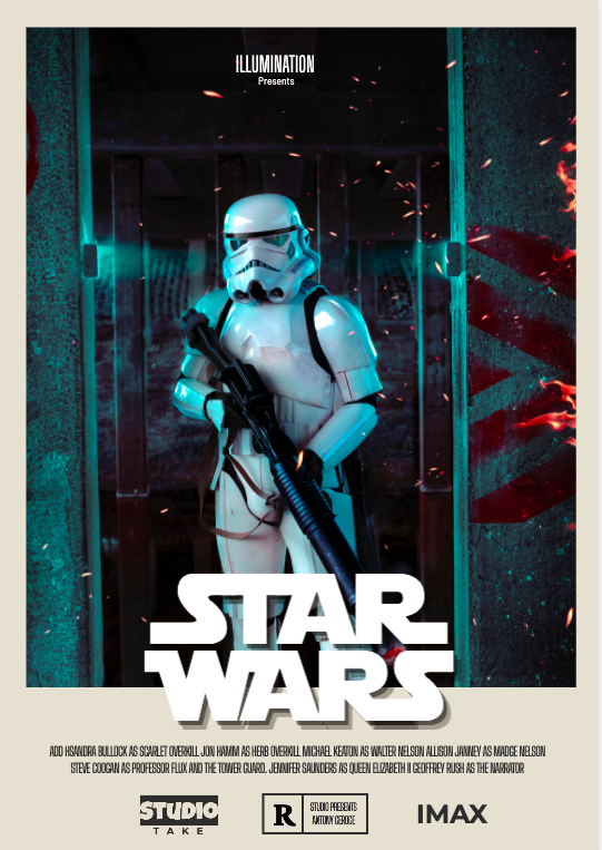 The final Star Wars poster designed using Picmaker