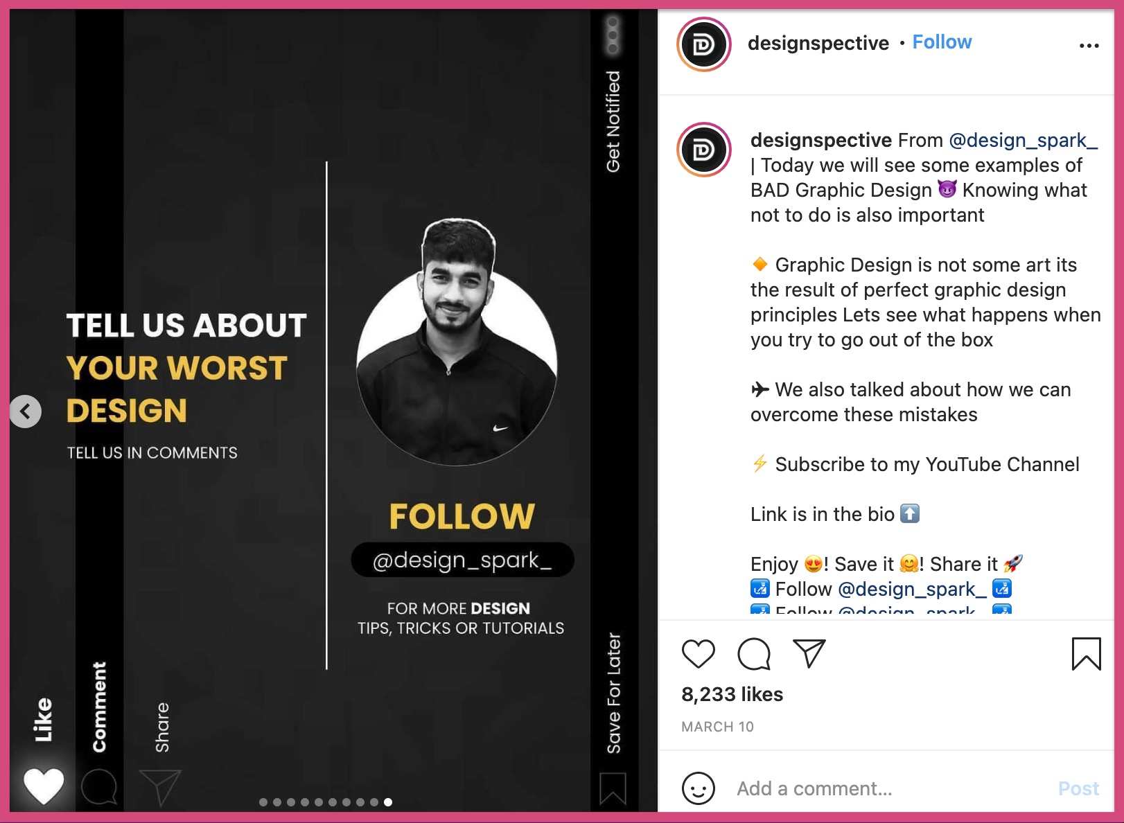 An Instagram carousel post with a brilliant CTA