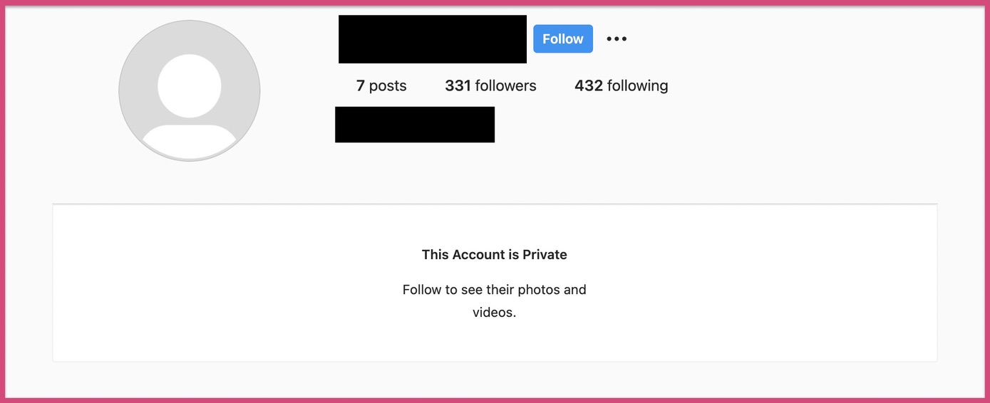 Here's an example of a private Instagram profile