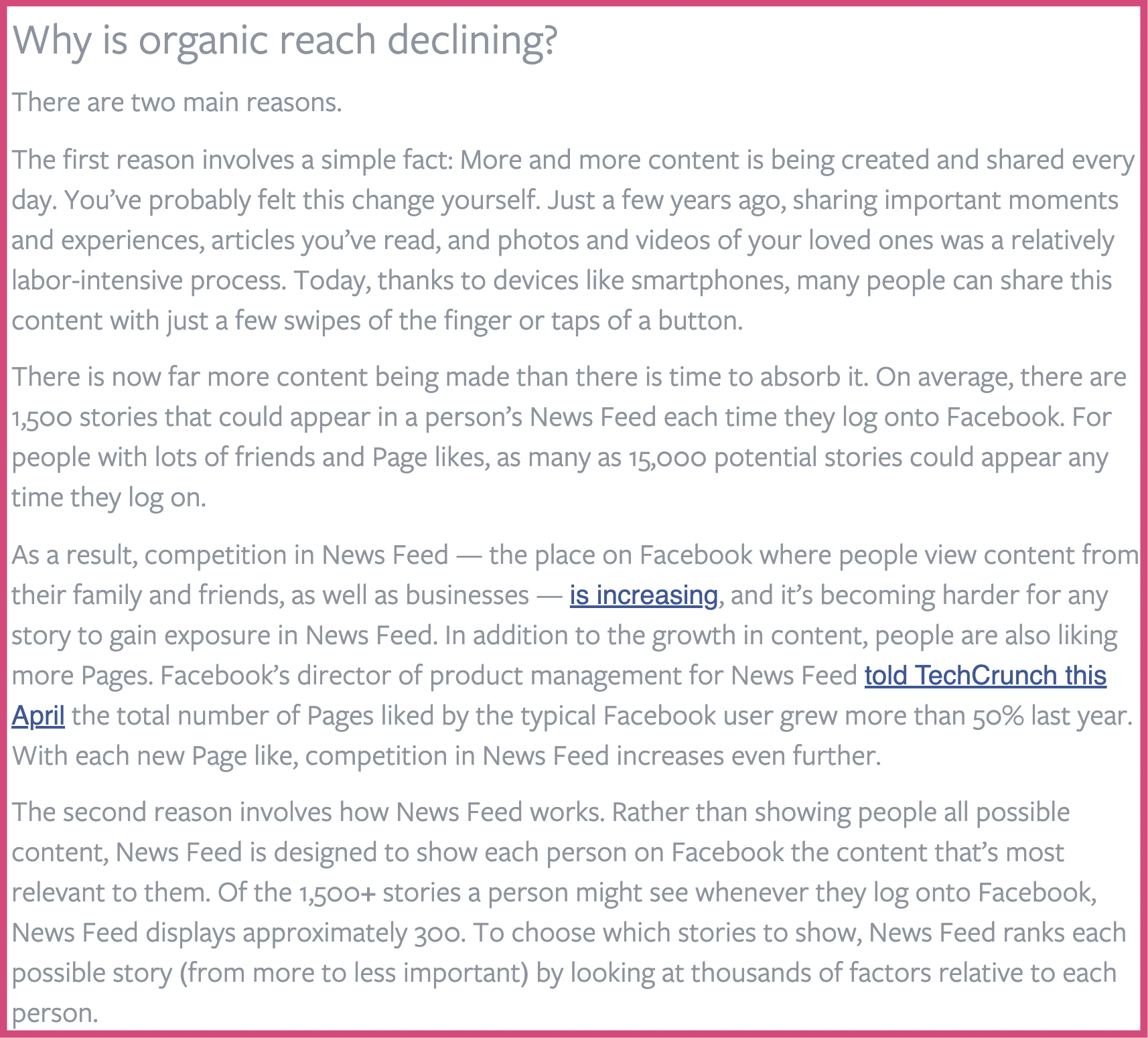 Why is social media organic reach declining?