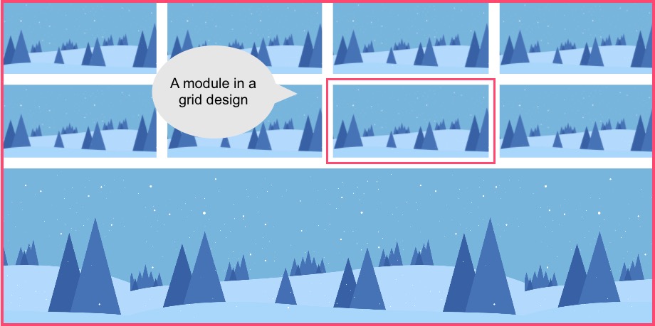 The module in a grid or layout design is a block containing information - Picmaker