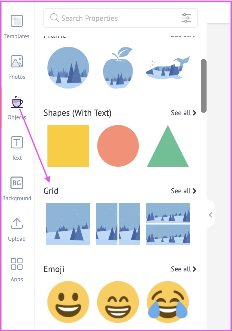 Grid templates in Picmaker