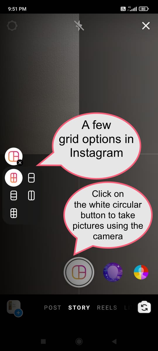 Instagram's six different default grid options - Not much, but something to keep you happy