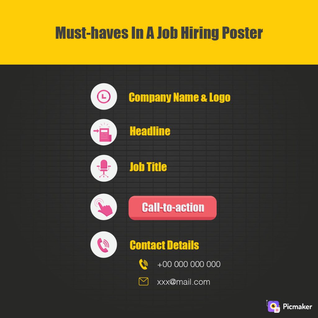 Must haves in a job hiring poster