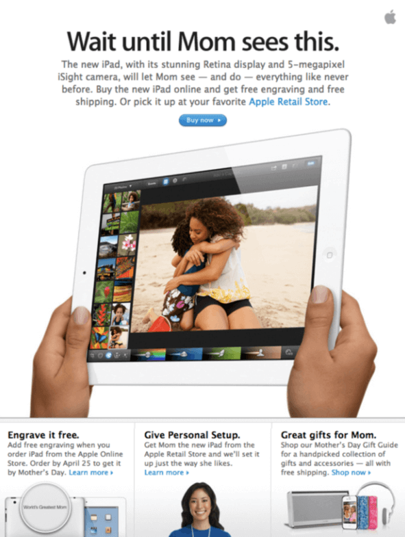 Apple product promotion newsletter
