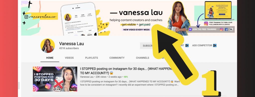 Screenshot of Vanessa's YouTube channel example 2