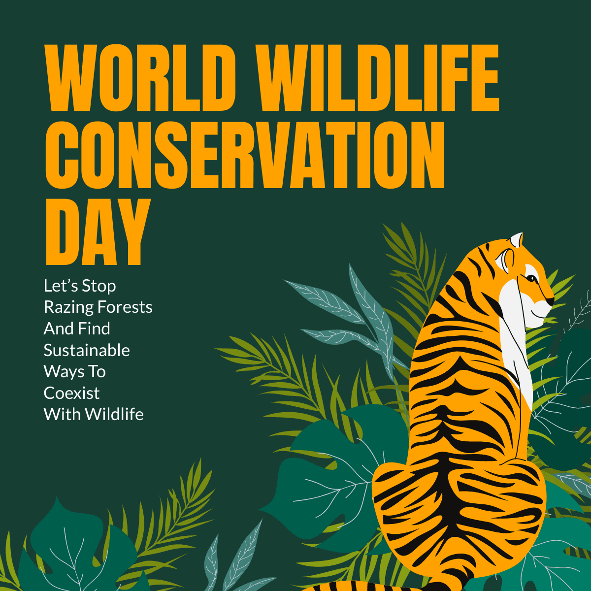 green-background-wildlife-conservation-day-linkedin-post-template-thumbnail-img