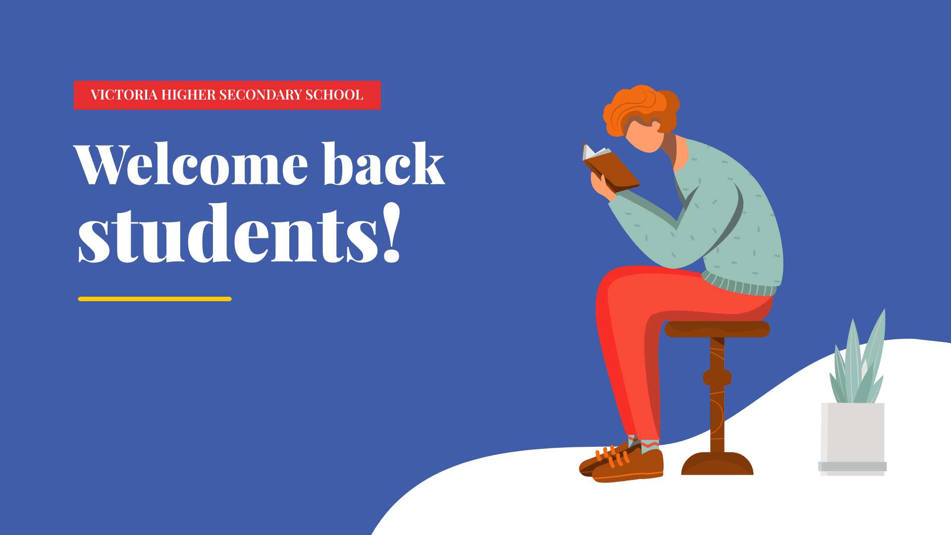 Blue Welcome Back Students Educational Presentation Template
