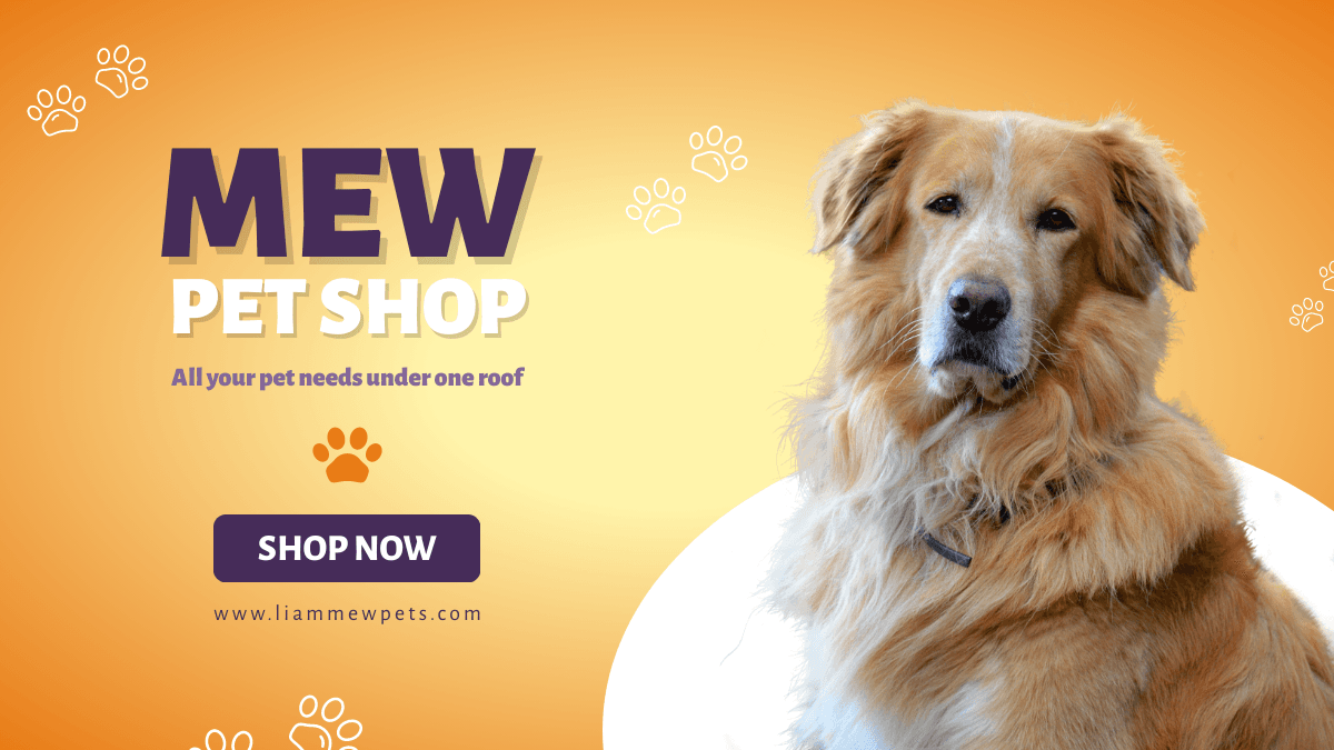 orange-background-golden-retriever-mew-pet-shop-twitter-ad-template-thumbnail-img