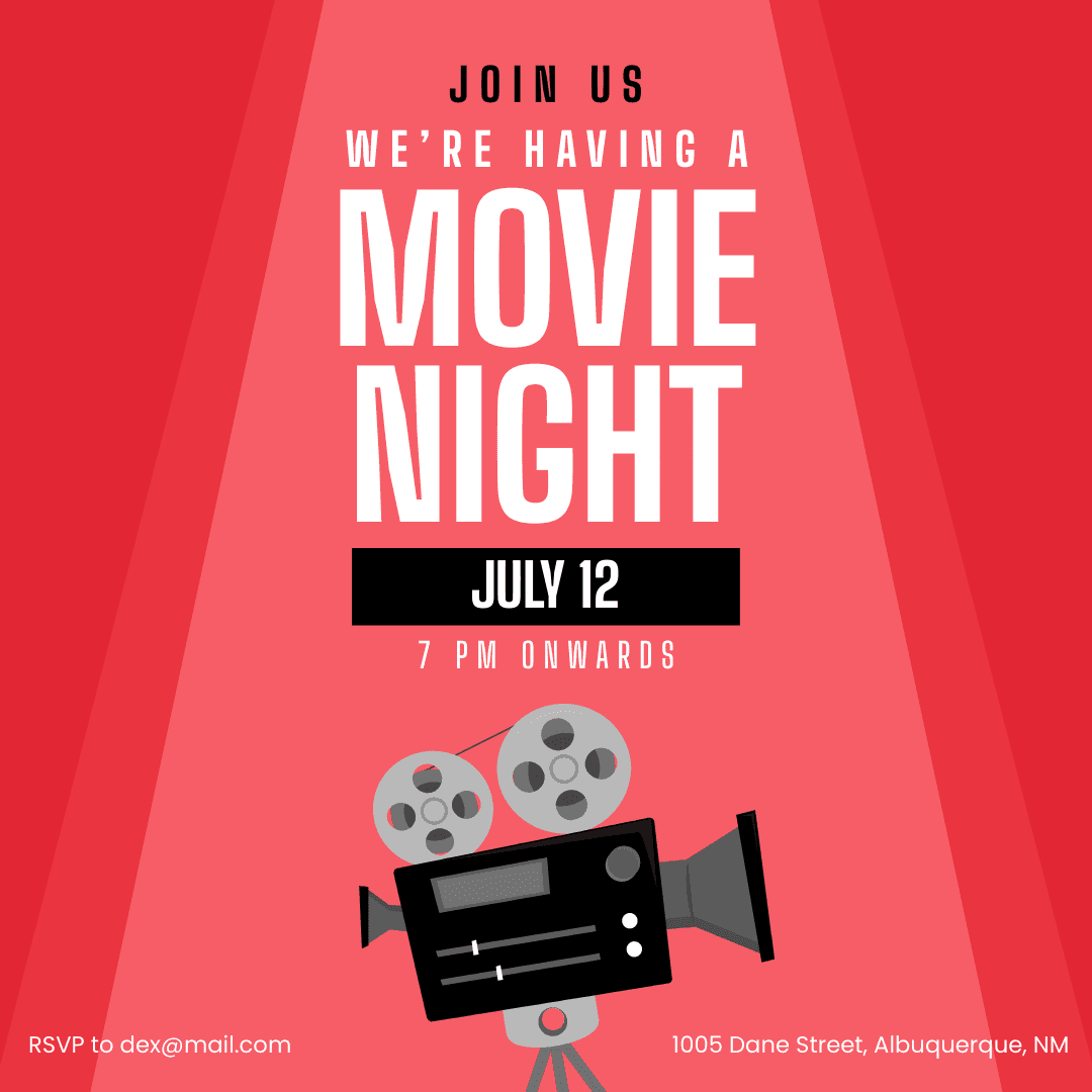 red-illustrated-movie-night-invite-instagram-post-thumbnail-img