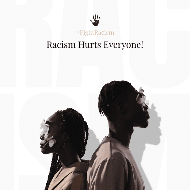 White Background Stop Racial Discrimination Instagram Post Template