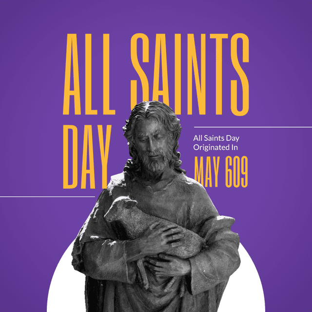 Jesus Illustrated All Saints Day Instagram Post Template