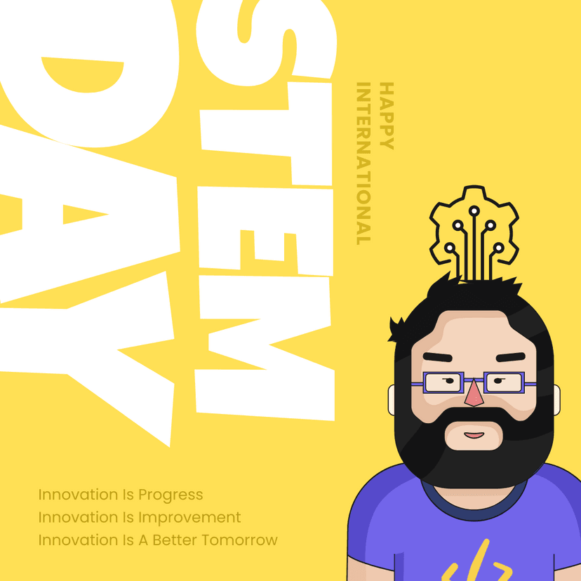 man-themed-stem-day-linkedin-post-template-thumbnail-img