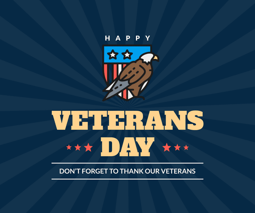 Bald Eagle Happy Veterans Day Facebook Post Template