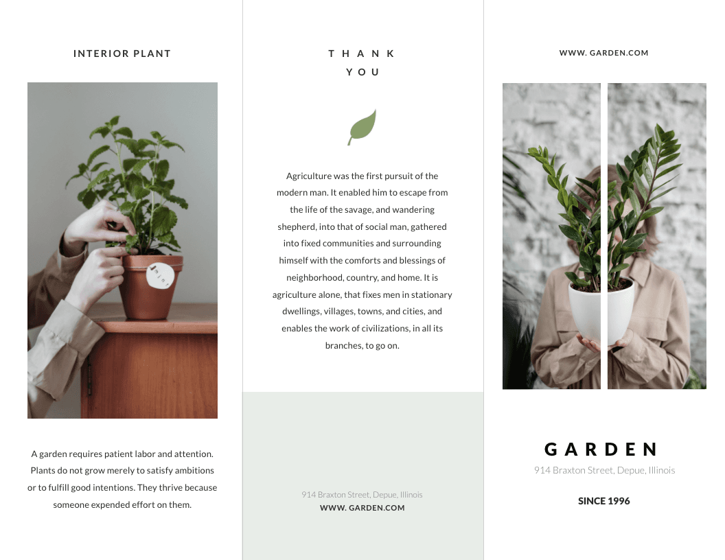 Indoor Plants Garden Brochure Template