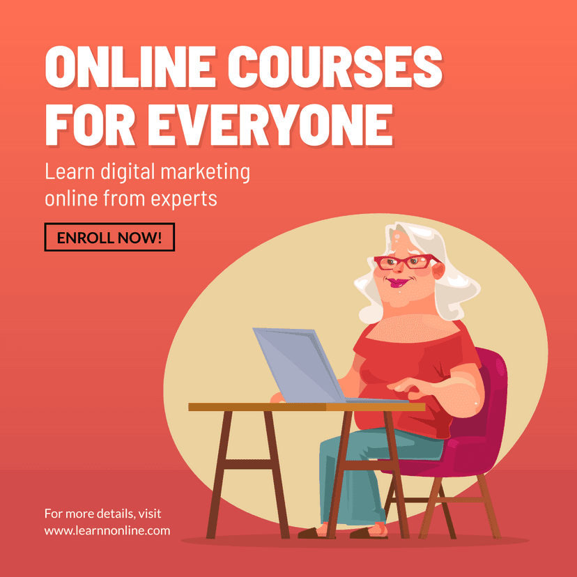 red-background-online-courses-linkedin-post-template-thumbnail-img