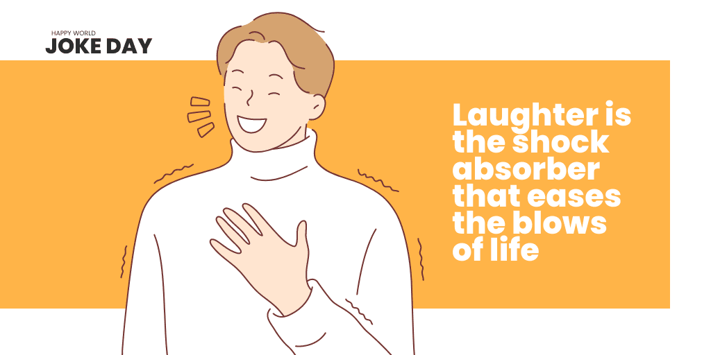 Man Illustrated World Joke Day Twitter Post Template