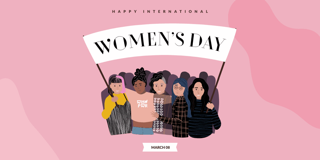pink-women-holding-banner-international-womens-day-twitter-post-template-thumbnail-img