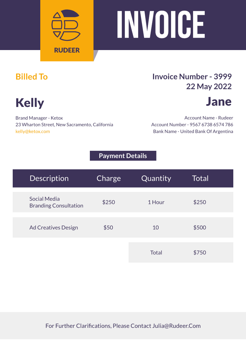Easy and Free Customizable Invoice Templates | Picmaker
