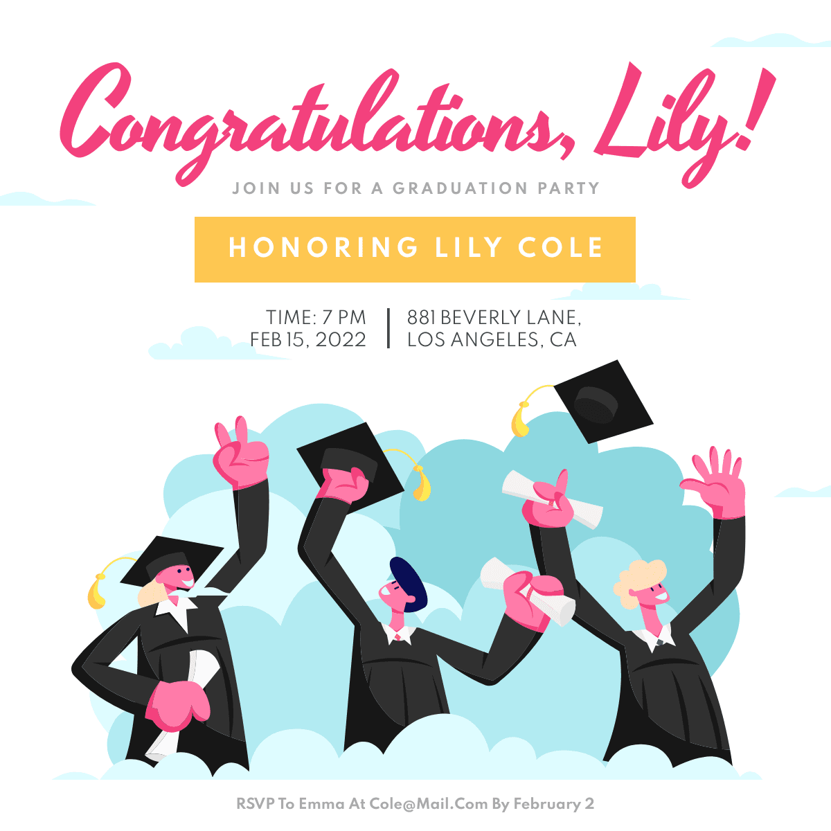 white-themed-graduation-party-invite-linkedin-post-template-thumbnail-img