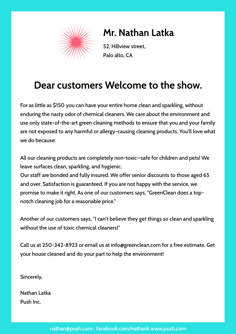 white-with-turquoise-border-dear-customers-welcome-to-the-show-letter-template-thumbnail-img