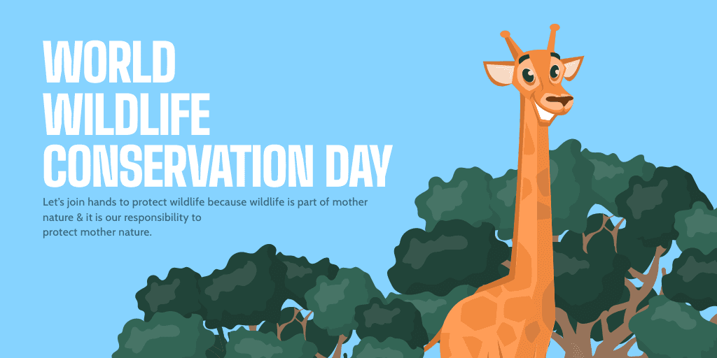 cartoon-illustrated-wildlife-conservation-day-twitter-post-template-thumbnail-img