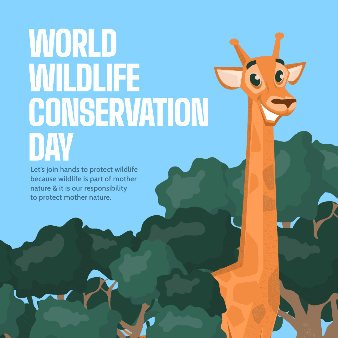cartoon-illustrated-wildlife-conservation-day-instagram-post-template-thumbnail-img