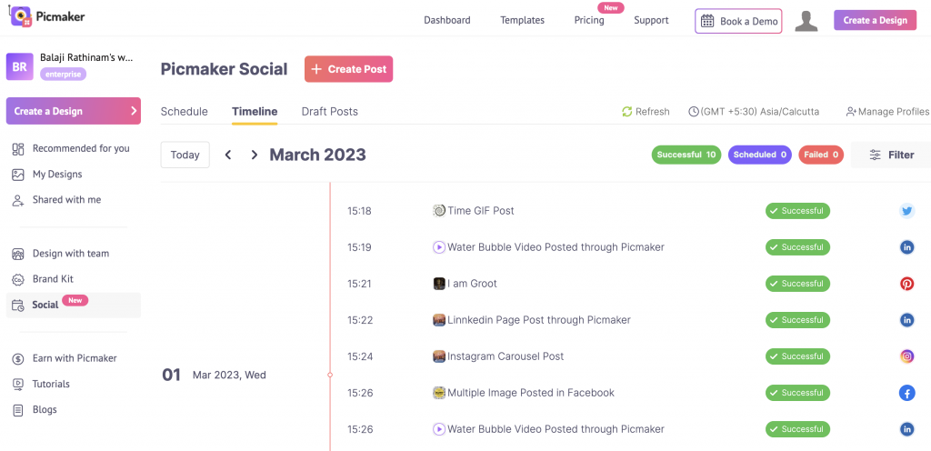 Picmaker Social - Timeline